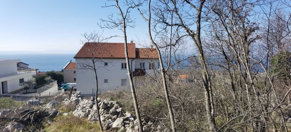 View from the building plot in Rijeka to the neighbor and the sea