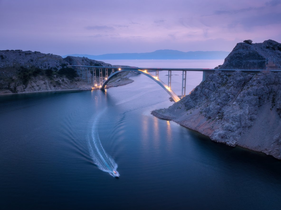 Bridge to Krk Island in Kvarner Bay in Croatia