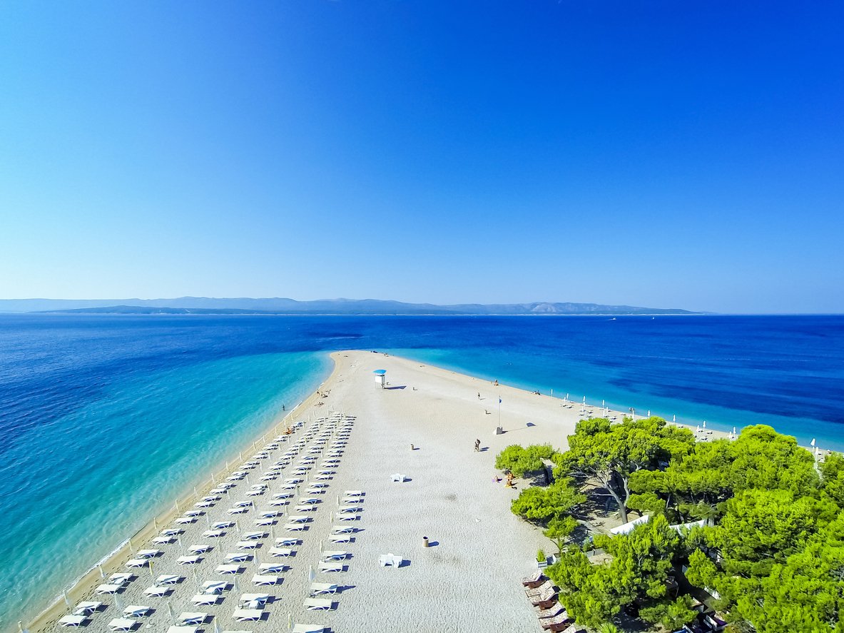 Zlatni Rat beach on Brac Island in Croatia