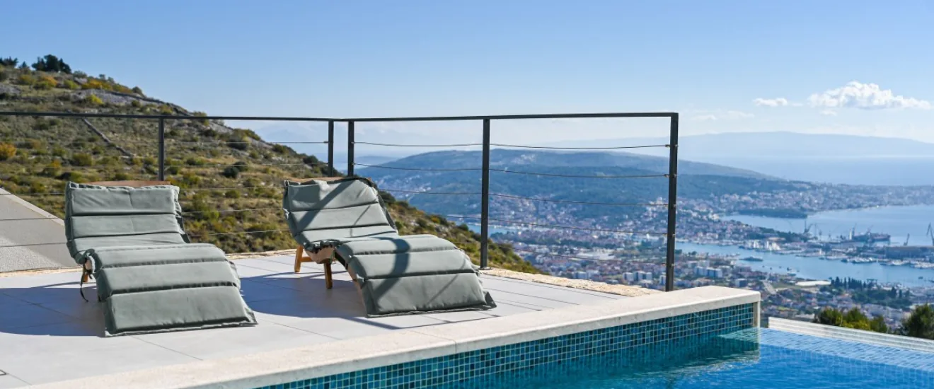 Villa with sea view near Trogir in Dalmatia